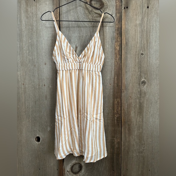Abercrombie & Fitch Dresses & Skirts - Abercrombie & Fitch Striped Mini Dress with Pockets In Yellow Orange White Small